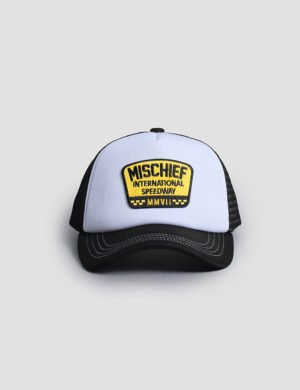 Speedway Trucker Hat - Black White